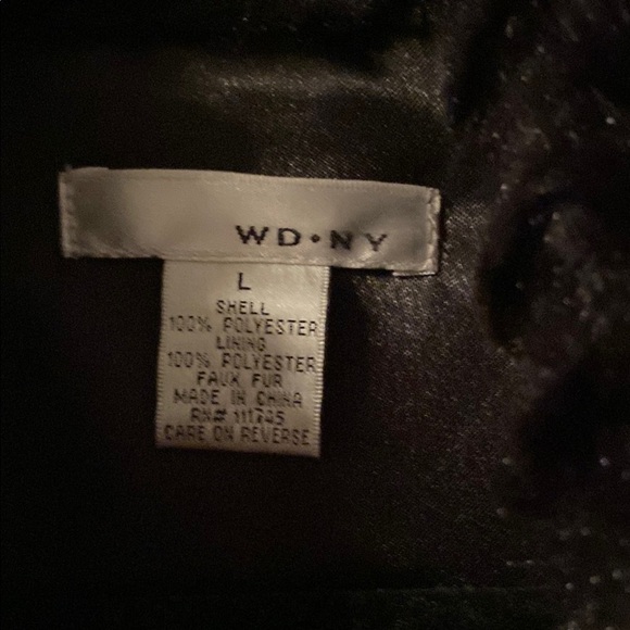 WD.NY Black Faux Fur Open Front Vest Size Large - Picture 7 of 8